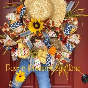 Fall Scarecrow Wreath, Scarecrow Legs Wreath, Fall